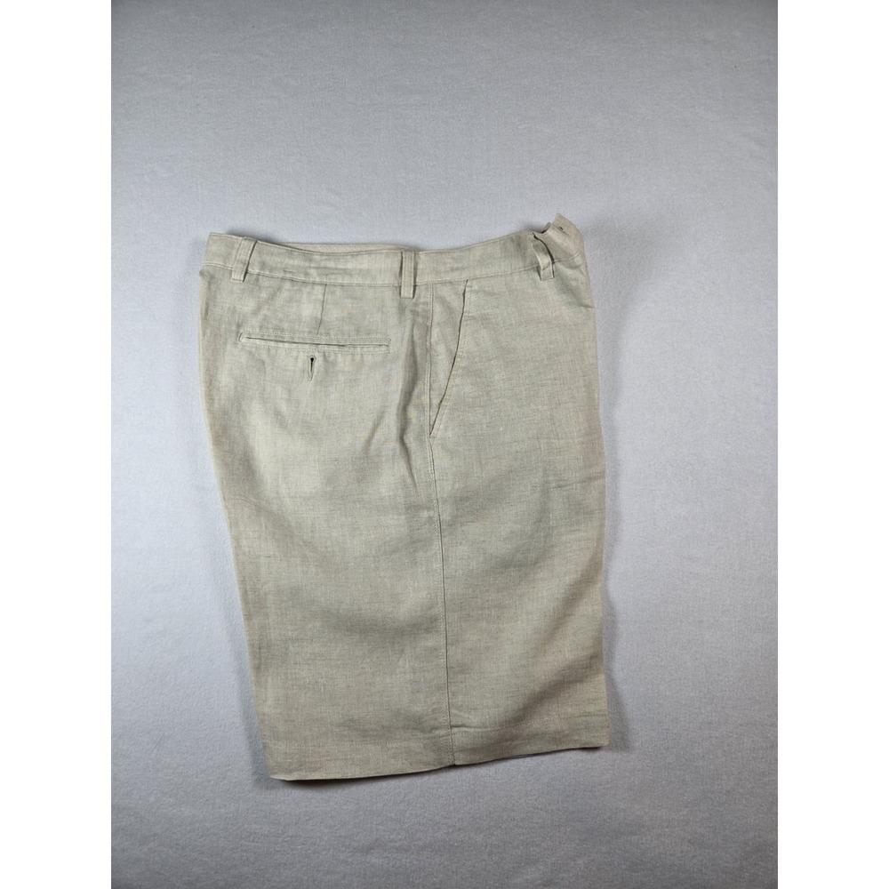 Tasso Elba 100% Beige Linen Shorts Mens Size 34, Casual Summer